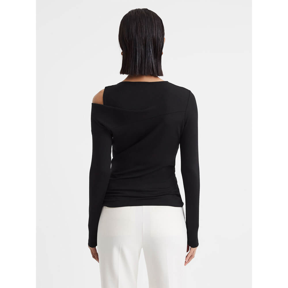 REISS ADELINE Draped Shoulder Top